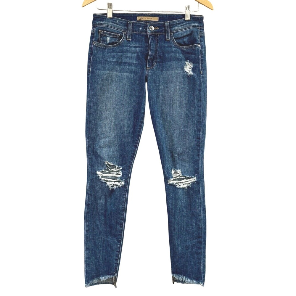 Joe's‎ Jeans Distressed Skinny Jeans Medium Wash Denim 27 Mid Rise Boho Classic